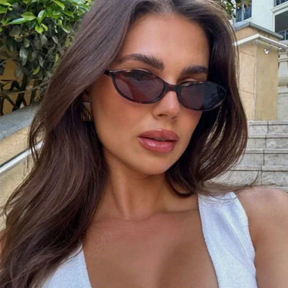 Retro Oval Cat Eye Sunglasses